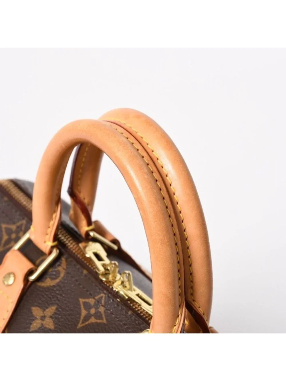 Louis Vuitton Speedy 25 Handbag Monogram Leather Brown Gold
